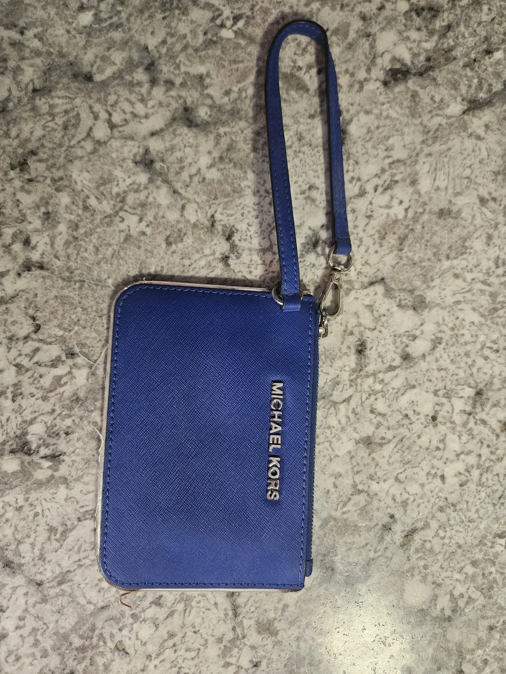 Michael Kors Blue Leather Wristlet Wallet